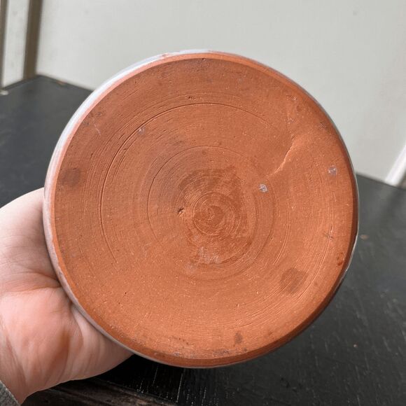 Hand-Painted Folk Art Pottery Candle Holder – Boho Cottagecore Studio Ceramic - Picture 2 of 10